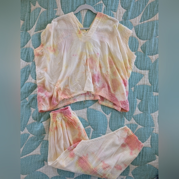 Atelier Delphine Kiko pant and Celeste top in citrus tie dye, size medium. - Picture 2 of 4
